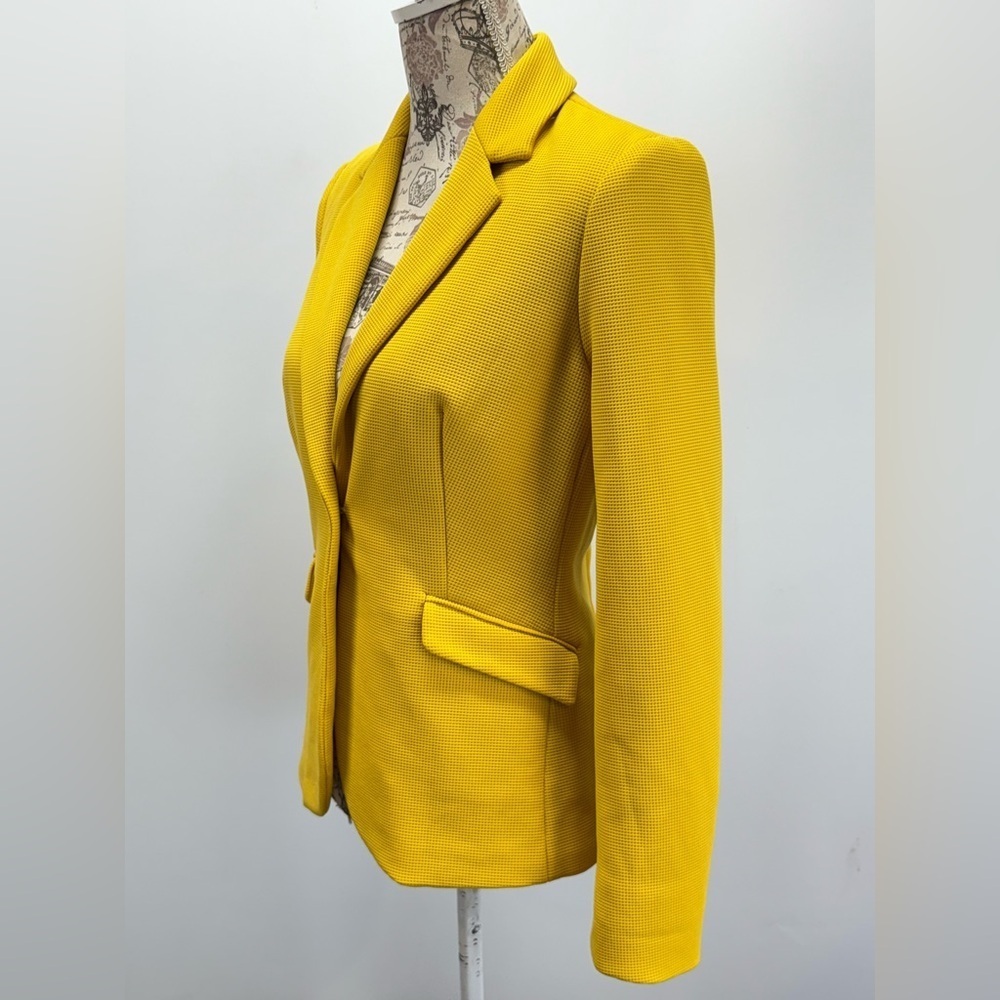 JULES & LEOPOLD Women's bright yellow textured blazer size S - Picture 8 of 14